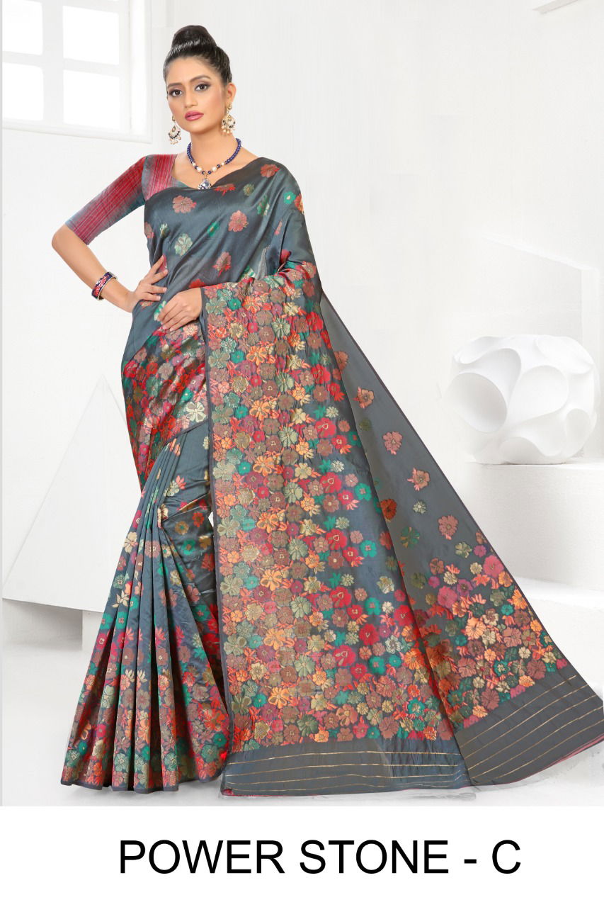 Ronisha Power Stone Latest Fancy Designer Silk Fancy Casual Festive Wear Saree Collection